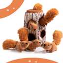 Hollypet Hide and Seek Squeaky Dog Toy, Designed Interactive Puzzle Plush Stuffed Puppy Toy, Squirrel