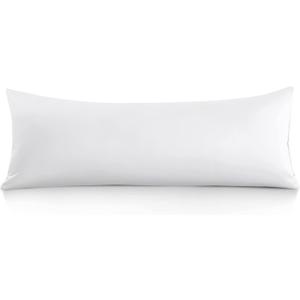 Oubonun 100% Cotton Body Pillowcase - 800 Thread Count/21x54, Moisture Absorbent and Breathable, Premium Hotel Body Pillow Cover for All Seasons, White