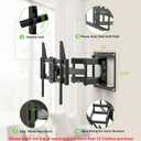 USX Mount Full Motion TV Wall Mount for Most 42-90 inch Flat Screen/LED/4K, TV Mount Bracket Dual Swivel Articulating Tilt 6 Arms, Max 16" Wood Studs, VESA 600x400mm, Holds up to 132lbs