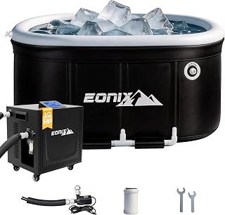Upgraded 1/2 HP Cold Plunge Chiller & 123Gal Ice Bath Tub Combo – Rapid Cooling to 42°F with Built-in Filter & External Pump, Body Recovery System for Athletes, Home Gym & Outdoor (1/2HP KIT)