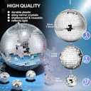 17 Pcs Disco Ball Decor: Mini Large Assorted Size Hanging Mirror Disco Ball Sets - Silver Party Ornaments for Stage Club Prom Props 70s Weddings Dance Music Birthday(8, 6, 1.2 Inch)
