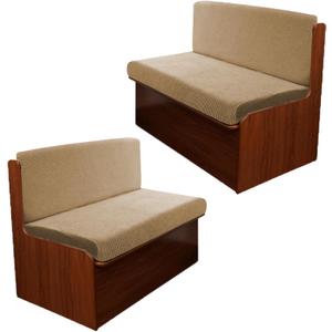4PCS Rv Dinette Cushion Covers, Outdoor Rv Sofa Covers Washable Rv Seat Covers Furniture Protector Jacquard Stretchable Camper Cushion Covers with 2 Backrest Cover & 2 Bench Cover (Camel)