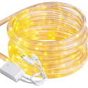 20ft Rope Lights Outdoor, Connectable & Flexible Tube Lights with 8 Modes Controller,Waterproof White LED Rope Lighting for Deck,Garden,Pool,Patio,Bedroom,Party,Indoor & Outside Landscape Lighting