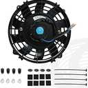 7" inch Universal Slim Fan Push Pull Electric Radiator Cooling 12V Mount Kit Black