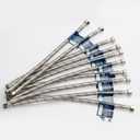 24'' Faucet Hose Connector(3/8" Comp x 1/2" FIP), Braided Stainless Steel Faucet Water Supply Lines for Bathroom Kitchen Sink Faucet 10Pcs