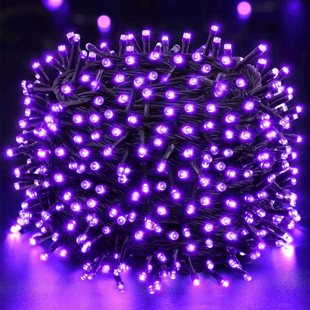 Techip Halloween Lights Purple String Lights Mini Lights Indoor Outdoor 300 LED Outdoor Party Decorations 108FT Waterproof Connectable Twinkle Fairy String Lights for Wedding Garden Tree