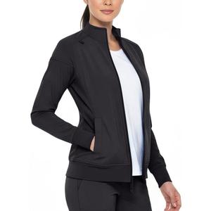 Womens Scrub Jacket Zippered Warm-up Jacket, Size US L