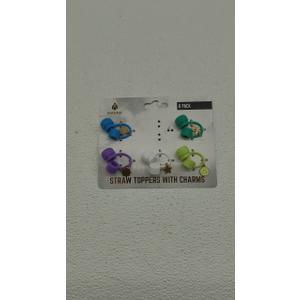 Straw Stopper With Charms 5 Pack