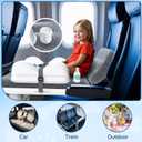 Omzer Inflatable Toddler Airplane Bed: Large Airplane Seat Extender for Kids with Cup Holder & Seat Belt - Portable Baby Travel Bed with Travel Bag & Hand Pump