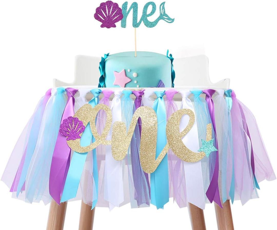 Mermaid Skirt For 1st Birthday, Party Supplies For Highchair Tutu Skirt