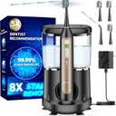 3-in-1 Electric Toothbrush with Water Flosser, Upgraded 2.0 Flossing Toothbrush with 5 Speeds & 3 Modes, 30 Days/Charge for Teeth Cleaning and Plaque Removal, Sensitive Teeth & Dental Implants