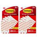 Command Indoor Large Replacement Strips, Holds up to 5 lb, 40 Adhesive Strips Damage-Free Wall Hanging Refill, Re-Hang Large Hooks for Home Dcor and Wall Dcor
