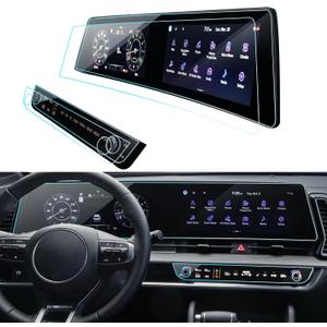 for Kia Sportage 2025 Screen Protector for 2023 2024 2025 Kia Sportage Hybrid EX/X-line Accessories Navigation&Dashboard&AC Nano Touchscreen Protector Film HD Clear Anti Glare 12.3''-2 Pack