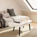 Cloud Coffee Tables Modern Small Coffee Table Wood Frame Low Floor Table for Sitting on the Floor White Funky Center Tea Tables for Living Room Reception Room, 39 x 20 x 15 inches