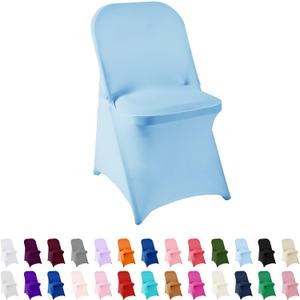Spandex Chair Cover,12PCS,Living Room Folding Chair Covers,Removable Chair Covers Washable Protector Stretch Chair Cover for Party, Banquet,Wedding Event,Hotel(Blue Mist)