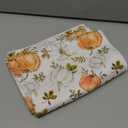 Fall Pumpkin Kitchen Towel 18x26 Inch,Orange White Maple Leaves Dish Towels Hand Towels for Harvest Autumn Thanksgiving Home Kitchen Decoration (Set of 2)