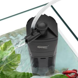 hygger Aquarium Internal Filter, 120GPH Silent Power Filter for 10-20 Gallon Corner Installation, Triple Filtration with Adjustable Flow and Spray Bar