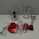 Blackcow MultiUse 5 in 1 Immersion Blender 3.0, BPAFree, 800W 12 Speed Hand Blenders for Kitchen, Copper Motor Stainless Steel Blade Emulsion Blender Handheld with Chopper, Whisk and Frother, Red