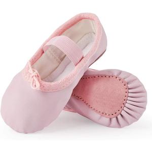 Toddler Ballet Shoes for Girls Baby Ballet Slippers Leather Full Sole Women Ballerina Dance Shoes (4.5 Toddler, Pink)
