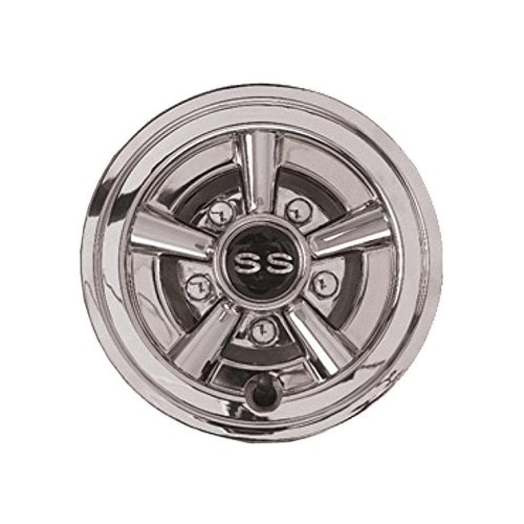 EZGO Chrome Painted Wheel Cover with SS Logo, 8-Inch