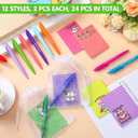 Eersida 48 Pcs Staff Employee Appreciation Gifts Bulk Christmas Animals Sticky Notes 30 Sheets of Each and 24 Pens with Organza Bags Christmas Appreciation Gifts Supplies for Office Coworker Employee
