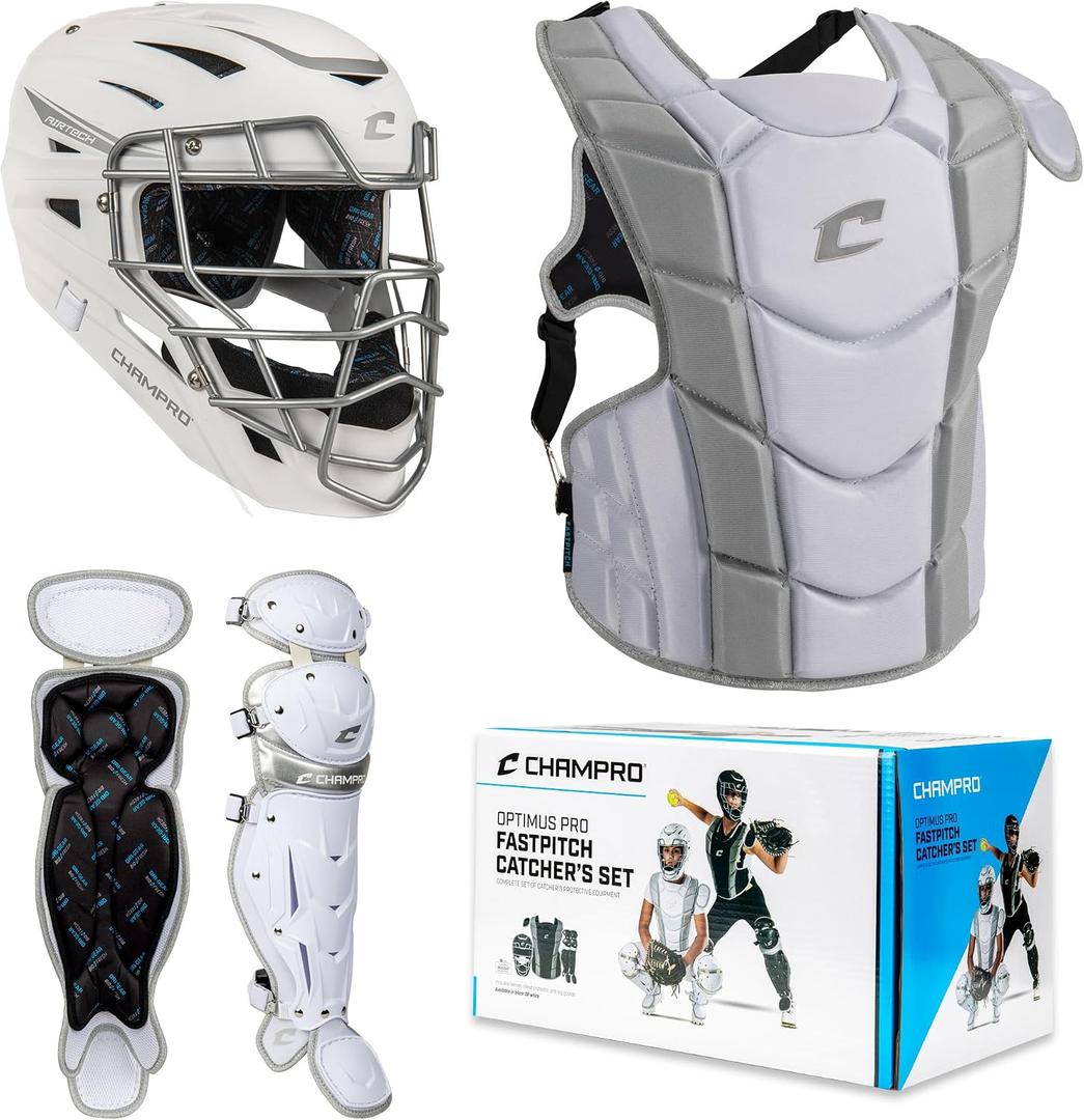 Optimus Pro Fastpitch Catcher's Kit, Ages 12+, White