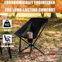 Compact Small Camping Chair, Folding Portable Camp Chair for Adults Hiking Travel Outdoor Adventures, Easy Set Up, Supports 330LBS with Cup Holder