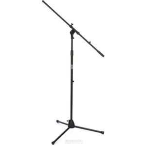 On-Stage MS7701B Euro Boom Mic Stand (For Vocal and Instrument Microphones, Height-Adjustable, Portable, Rugged, Lightweight, Steel, Standard Threading, Folding Tripod, Durable, Black)