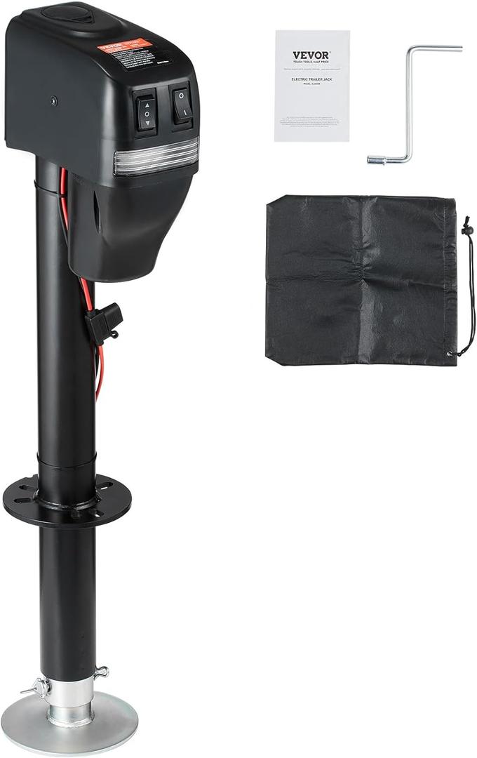 VEVOR Electric Trailer Jack, Power Tongue Jack Weight Capacity 4000 lbs, 9.84"-33.85" Electric Tongue Jack with Waterproof Cover for Lifting RV Trailer, Horse Trailer, Utility Trailer, Yacht Trailer