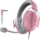 Razer BlackShark V2 X Gaming Headset: 7.1 Surround Sound - 50mm Drivers - Memory Foam Cushions - for PC, PS4, PS5, Switch - 3.5mm Audio Jack - Quartz Pink