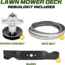 54 inch Deck Rebuild Kit 618-05137 Spindle for MTD Cub Cadet RZT-L54KH RZT-L54KW RZT-S54 Z6600 ZT-L54, with 3 Spindles 618-05137 918-05137 119-8445, 3 Blades 742-0677, 1 Belt 954-04329A