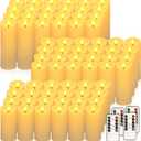 72 Pack Ivory Flameless LED Simulation Candle with Remote Control