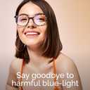 miyya Blue Light Blocking Glasses Women, Fashion Round Transparent Anti Blue Light Glasses with Anti Eyestrain & UV Glare (Orange)