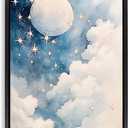 Stupell Industries Starry Night with Dreamy Clouds Gold Framed Floater Canvas Wall Art, design by Creative Studio, 25 x 17