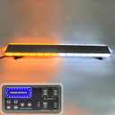 63 Inch 120 LED Amber-White Rooftop Emergency Warning Light bar 26 Strobe Patterns Vehicles Security Law Snowplow Tow Trucks Crane Construction Cars Wreckers Beacon Light bar