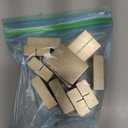 UNIQOOO 12 Pack Gold Birch Wood Stands /1.2mm Slot for Cardstock, Wedding Table Numbers Holders, Photo Holder, Photo Display Stand for Event Decor, Retail Shop, Cafe Restaurant Menu, Business Card, Name Tag