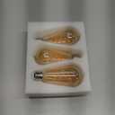 ST64 LED E26 Vintage Edison Light Bulbs, Amber Glass, Dimmable, 4W(40W Equivalent) 300 Lumens, 2200K Ultra Warm White, Spiral Filaments Design, Antique Style, 25000 Hrs, 3-Pack