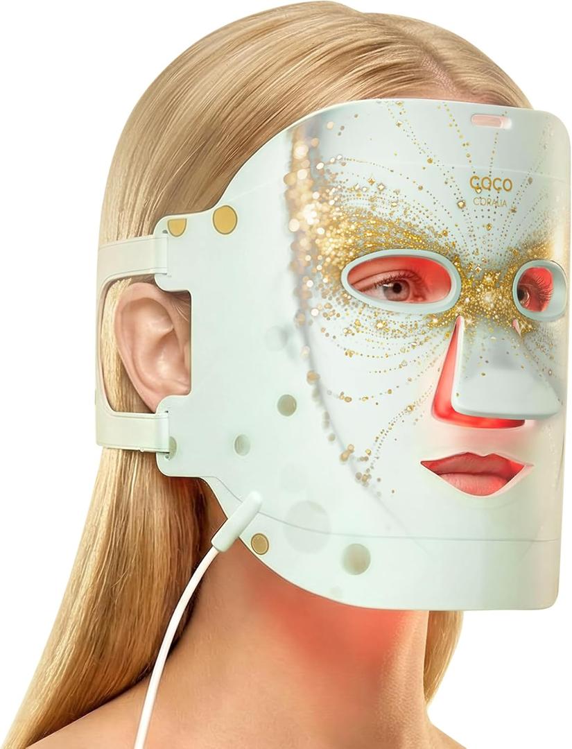 Red Light Therapy Mask, 4 Color Modes 324 LEDs Red Light Therapy for Face, FDA Cleared Anti-Wrinkles & Ance, Collagen Boost Skincare Devices, Luxurious Gift for Women
