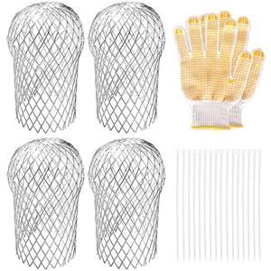 Sankoly 4 Pack Downspouts Gutter Guard Aluminum Filter Strainer Expandable Gutter Downspout Guards Gutter Downspout Protectors for Preventing Blockage from Leaves, Debris