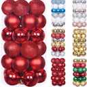 Red Christmas Balls Ornaments for Xmas Tree, 30Pcs 60mm Shatterproof Christmas Tree Decorations, 2.36" Hanging Balls Christmas Baubles, Xmas Ball Decorations Set, Christmas Tree Baubles Garland Decor