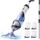 Pool Vacuum for Above Ground Pool, JESIMAIK 18.5 GPM Powerful Suction Handheld Pool Vacuum, 60min Runtime,Telescopic Pole Cordless Pool Vacuum for Above/Inground Pool, Spas, Hot Tubs Cleaning