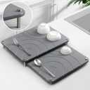 CZWL&HG 2 PCs Stone Dish Drying Mats for Kitchen Counter-Diatomaceous Dish Drying Mats Superb Absorbent with Non-Slip Stainless Steel Feet, Heat Resistant, 15.7" (L)11.8"(W)