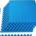 BalanceFrom Puzzle Exercise Mat with EVA Foam Interlocking Tiles for MMA, Exercise, Gymnastics and Home Gym Protective Flooring, Multiple Sizes and Colors (Blue)
