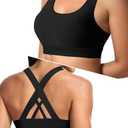 Sports Bra for Women, Criss Cross Back Medium Support Workout Bras with Removable Cups for Yoga Running Gym XXL
