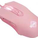 Lomiluskr AJ52 RGB Wired Gaming Mouse, 7 Programmable Buttons, Computer Mice with RGB Lighting, 200-4800 DPI Adjustable, for PC/Laptop (Pink)