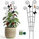 2 Pack 30 in Adjustable Plant Trellis Thickened Rust-Proof Metal Climbing Support Expandable 15-30 Inch Indoor Outdoor Garden Trellis for Pothos Ivy Monstera with Plant Ties