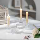 Romadedi Glass Candle Holder for Candlestick - 20 Pcs Clear Small Tapered Candle Holder Wedding Decor Table Centerpiece Bulk for Candle Sticks Christmas Party Living Room Dinner Advent