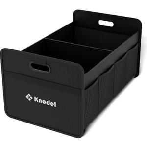 K KNODEL Car Trunk Organizer, Foldable Organizer for Car, Automotive Consoles & Organizers, Storage with Reinforced Handles (Small, Black)