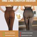 MERYLURE High Waist Fleece Lined Tights Women Skin Tone, Fake Translucent Winter Warm Pantyhose Thick Thermal Leggings (Black, S)