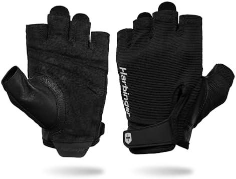 Power Gloves 3.0 - Durable Half Finger Weightlifting Gloves with Adjustable Wrist Closure for Men, Breathable Leather Palm, M